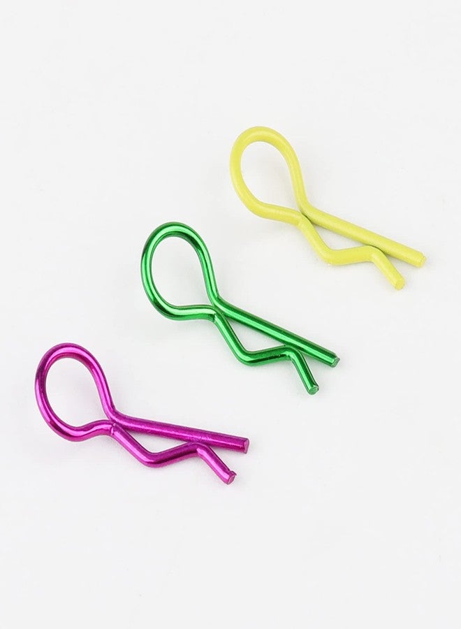 Rchobbytop 60pcs RC Body Clips Universal R Pins for 1/8 1/10 Scale On Road Car Off Road Buggy Rock Crawler Truck Short Course Shell, Purple & Yellow & Green - Image 4